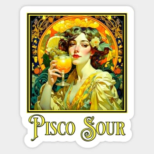 Art Nouveau Pisco Sour Sticker